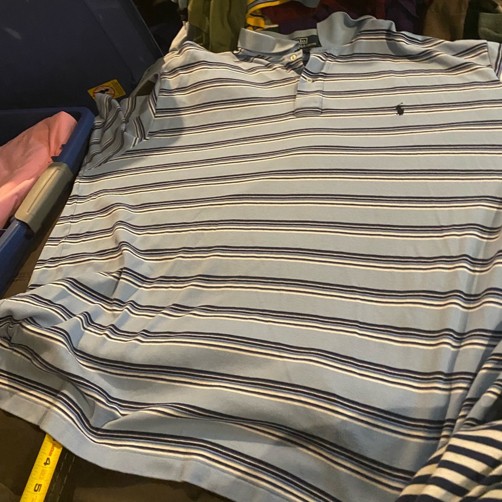 COPY - Used 3xlt blue S/S polo Ralph Lauren shirt. Navy blue polo horse